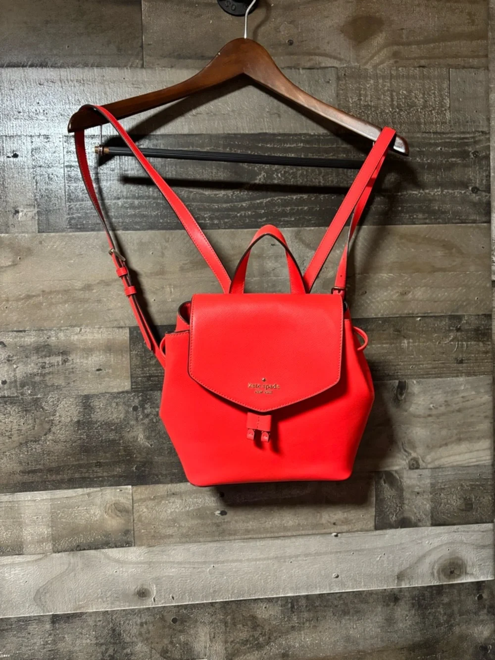 kate spade Red/orange Leather Small Backpack Like New